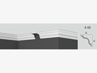 Плинтус Де-Багет потолочный экструдированный LIGHT А 60  2 м