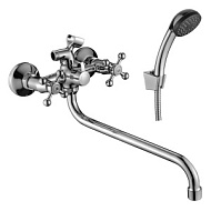 Смеситель универсальный Decoroom, хром, с аксессуарами, длинный излив, латунь DR54045