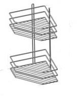 Полка для ванной ProfFero, белый, 2 яруса, угловая, 200*380*200мм П0002014