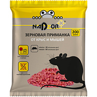 NASA201 Зерновая приманка от мышей и крыс, 200 гр.