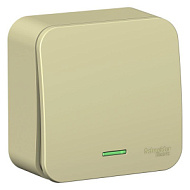 520094 Выключатель 1-кл. ОП Blanca 10А IP20 (сх. 1) 250В с подсветкой с изолир. пластиной беж.