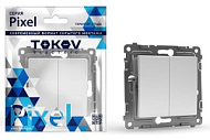 Выключатель 2-кл. СП Pixel 10А IP20 механизм бел. TOKOV ELECTRIC TKE-PX-V2-C01
