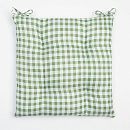7810955 Сидушка на стул Этель "Клетка" 40х40 см, цв. зелёный, 100% полиэстер