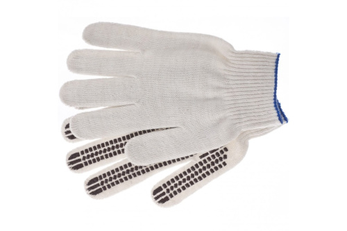 67778 Перчатки Сибртех трикотажные, рисунок ПВХ гель "Протектор", оверлок, Россия