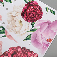 Наклейка пластик интерьерная цветная "Королевские пионы" 40х60 см