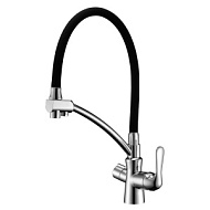 LM3070С Смеситель для кухни Lemark Комфорт, подключение к питьевой воде, гибкий излив