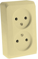 87967 Розетка SchE Этюд 2-м ОП 16А б/з кремовая PA16-005K