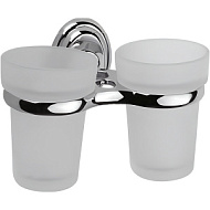 HB1508 Стакан для зубных щеток Haiba, двойной, хром, стекло