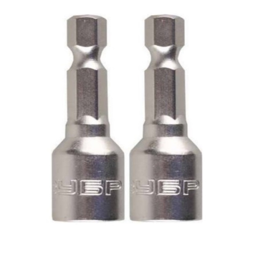 26392-12-02 Биты ЗУБР с торцовой головкой, магнитные, Cr-V, тип хвостовика E 1/4", 12х45мм, 2 шт