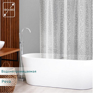 9579983 Штора для ванной SAVANNA «Геометрия», 180×180 см, PEVA, белая