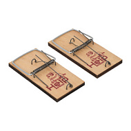 Мышеловка деревянная, 10х4,5х0,6см, 2шт.