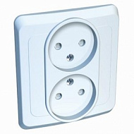 87970 Розетка SchE Этюд 2-м СП 16А б/з з/ш кремовая РС16-006К