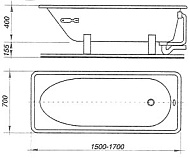 Ванна стальная "Антика" Белая орхидея  , 140*70*40см