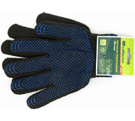 67769 Перчатки Сибртех трикотажные хлопкоэфирные плюшевые, ПВХ "точка", 7 класс, Россия