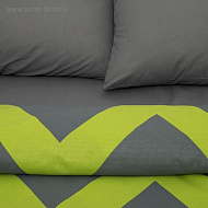 Постельное белье "Этель" 1,5 сп Зеленый шеврон 143*215 см, 150*214 см, 70*70 см 2 шт, поплин  125 г/м2