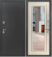 Дверь металлическая 2К МОДЕРН Антик серебро 2050*860 Сосна прованс с зеркалом. левая