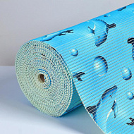 1270211 Коврик для ванной комнаты «Дельфины», 0,65*15 м, цвет голубой