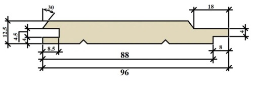 Евровагонка (хвоя)12,5*96*2000мм АВ/упаковка 10шт/