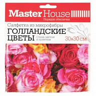 Салфетка для уборки "MasterHouse" Голландские цветы, микрофибра, 30 х 30 см