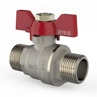 Кран шаровой 3/4" НР никель бабочка