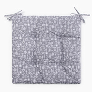10401973 Сидушка на стул Этель "Цветы" цв. grey, 40х40 см, 100% п/э