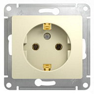Механизм розетки 1-м СП Glossa 16А с заземл. беж. SchE GSL000243 , 275203