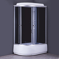 Душевая кабина Comforty 302R, стекло серое, задняя черная стеклянная панель, 1200*800*2150мм