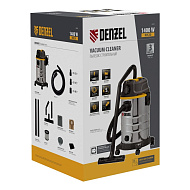 28203 Пылесос строительный Denzel RVC30 (1400 Вт, бак 30 л, шланг 3 м, розетка с автосинхр)