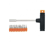 115655 Отвертка Sparta с Т-образной ручкой, набор бит, 11 предметов