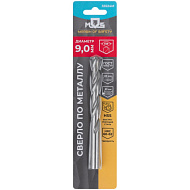 35524М Сверло по металлу MOS 9,0 x 125 мм, HSS, угол заточки 118°, блистер