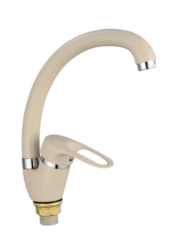 E3719-7 Смеситель для кухни Edeny, бежевый, хром, высокий излив