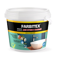 Краска акриловая FARBITEX для кухни и ванной, белая, 13 кг