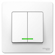 1210253 Выключатель 2-кл. СП Blanca 10А IP20 (сх. 5) 250В с подсветкой бел.