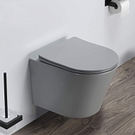 Унитаз подвесной Comforty 105MH, светло-серый мат, сиденье дюропласт softclose тонкое, быстросъёмное