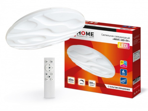 Светильник светодиодный  IN HOME WAVE-60D-ПУ 60Вт 230В 3000-6500К 4800лм 500х85мм с пультом