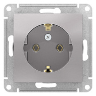 Механизм розетки 1-м СП ATLAS DESIGN с заземл. 16А алюм. SchE ATN000343 ,1240240