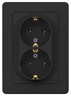 1210381 Розетка 2-м СП BLANCA 16А 250В без шторок без заземл. антрацит SchE BLNRS000026