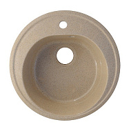 AG7C10 Мойка для кухни AGATA, бежевая, круглая, кварцевая, глянцевая, 500*180мм