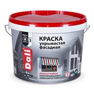 Краска укрывистая фасадная Dali, 9л, белая матовая