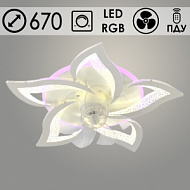 Люстра 9510/5CV BK черный 80W+28W LED RGB 3000-6000K ПДУ диммер d670 h80 с вентилятором, SSH24