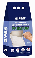 Штукатурка гипсовая GIFAS Premium, 3 кг (6шт/уп)