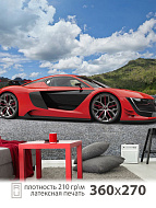 Фотообои Flizelini Красная машина горы 3,6*2,7 м