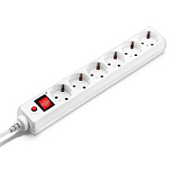 Удлинитель с сетевым фильтром 6х3м BURO  с заземл. 10А IP20 600SH-3-W 2.2кВт