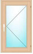 Окно ПВХ 600*900мм однокамерное, одностворчатое, поворотное , правое Античная сосна