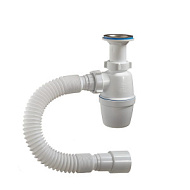 Сифон для мойки литой выпуск ОРИО 1 1/2"х40мм с гофротрубой 40х40/50мм решетка 70мм