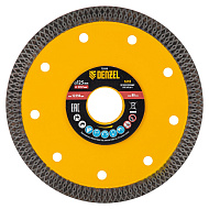 Диск алмазный отрезной Denzel 125 х 22,2мм,сплошной,супертонкий,горячий пресс,сухой/мокрый рез