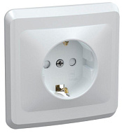 452894 Розетка 1-м СП Вега РСш10-3-ВБ с заземл. контактом и защ. штор 16А бел. IEK ERV14-K01-16-DM
