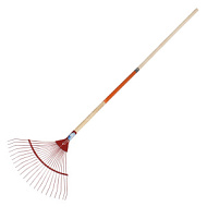 Грабли Веерные 22-зубые проволочные с черенком крашеным `Урожайная сотка`