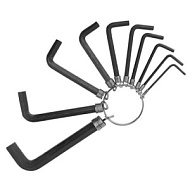 27403-H10 Набор DEXX Ключи имбусовые, оксидированные, на кольце, НЕХ, 1,5-2-2,5-3-3,5-4-5-5,5-6-8