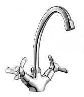 Смеситель для кухни Rossinka, хром, высокий излив Q02-71